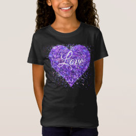 Camiseta Púrpura lentejuelas, amor al graffiti valentina