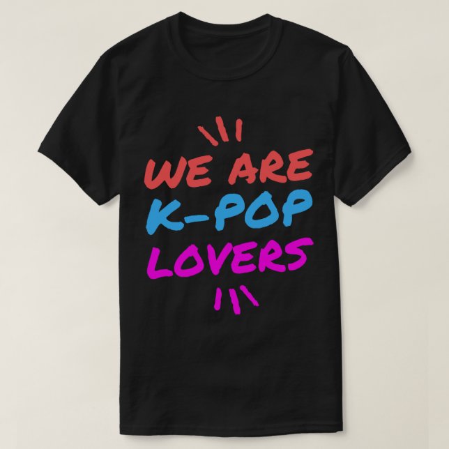 Camiseta Púrpura Naranja&amp_ Blue Cute K-Pop Lover (Diseño del anverso)