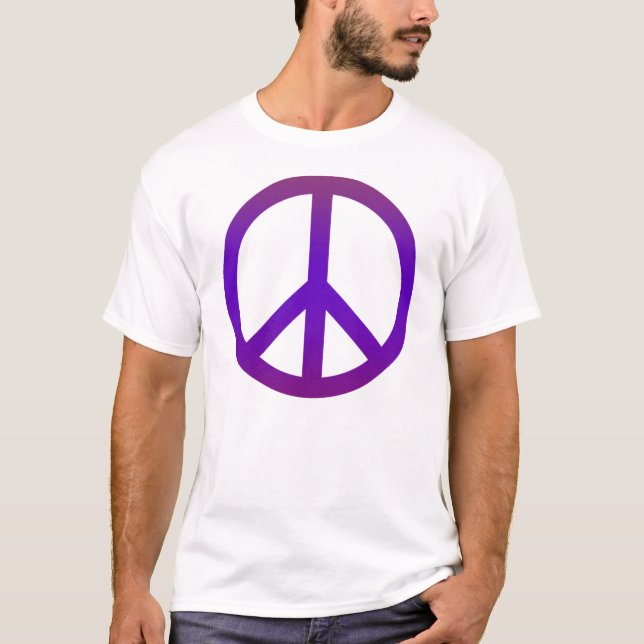 Camiseta Púrpura oscura del símbolo de paz (Anverso)