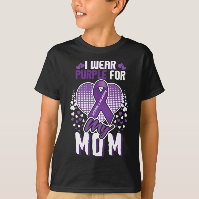 Camiseta Púrpura Para Mamá Alzheimer Alzheimer Conciencia (Anverso)