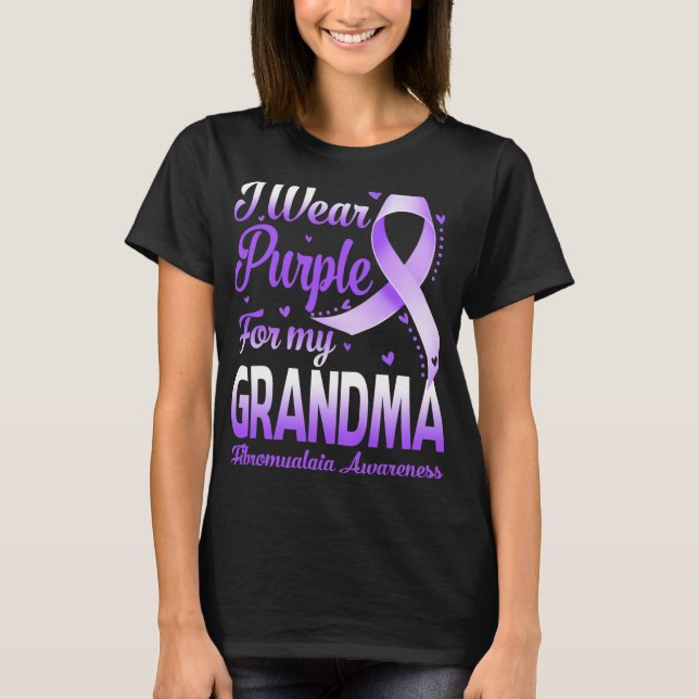 Camiseta Púrpura Para Mi Abuela Fibromialgia Conciencia (Anverso)