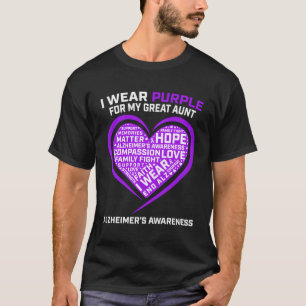 Camiseta Púrpura Para Mi Gran Tía Alzheimers Conciencia Fam
