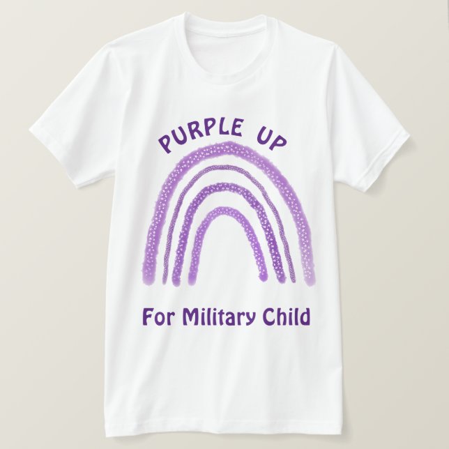 Camiseta Púrpura Para Niños Militares (Anverso del diseño)