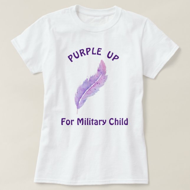 Camiseta Púrpura Para Niños Militares (Diseño del anverso)