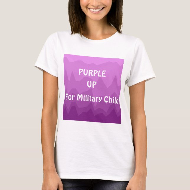 Camiseta Púrpura Para Niños Militares (Anverso)