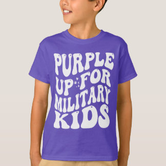 Camiseta púrpura para niños militares