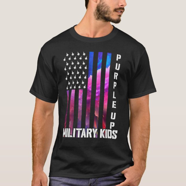 Camiseta Púrpura Para Niños Militares Chil Militar Arcoiris (Anverso)