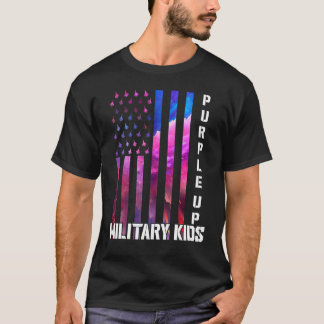 Camiseta Púrpura Para Niños Militares Chil Militar Arcoiris
