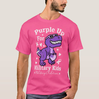 Camiseta Púrpura Para Niños Militares Mes Niño Militar D