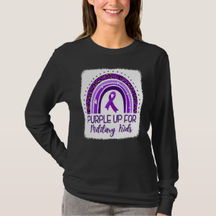 Camiseta Púrpura Para Niños Militares Mes Niño Militar R