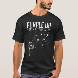Camiseta Púrpura Para Niños Militares Soldado Dandelion T