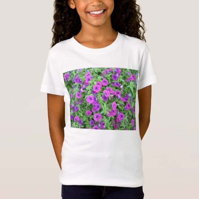 Camiseta Púrpura Petunias Chicas Baby Doll T-Shirt (Anverso)