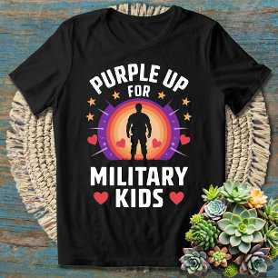 Camiseta Púrpura Por Niños Militares - Apoyen A Nuestras Tr