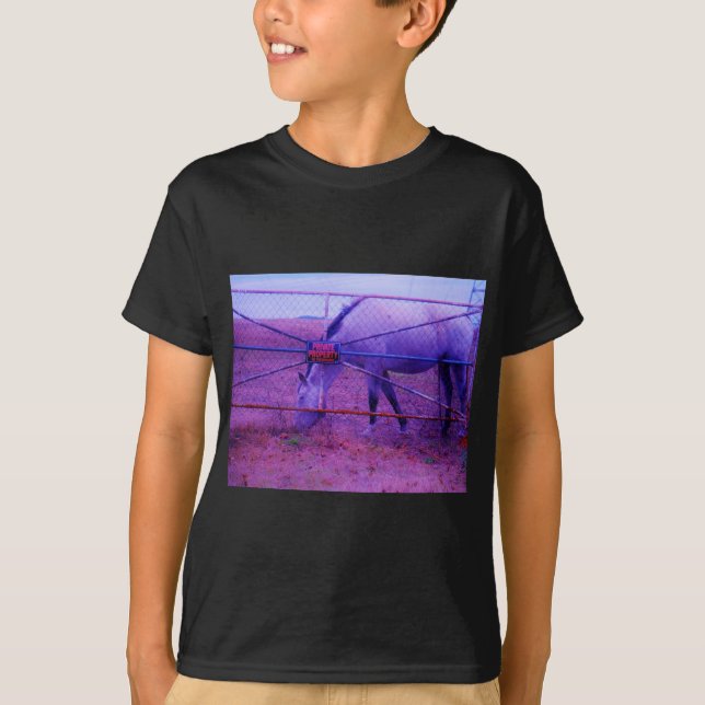 Camiseta Púrpura propiedad privada caballo (Anverso)