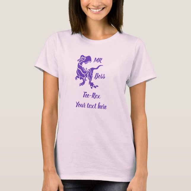 Camiseta Púrpura Trex el jefe Dino (Anverso)