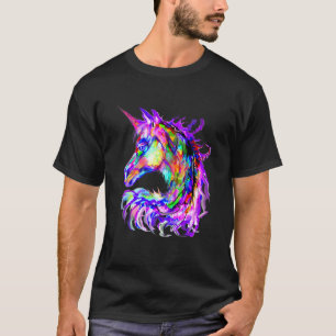 Camiseta Púrpura Unicornio colorido Psicodelic Trippy Hippi