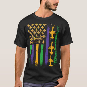 Camiseta Púrpura Verde Amarillo Bandera EEUU Grasa de ciruj
