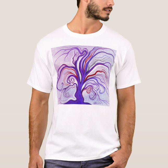 Camiseta Púrpura y árbol de la lavanda (Anverso)