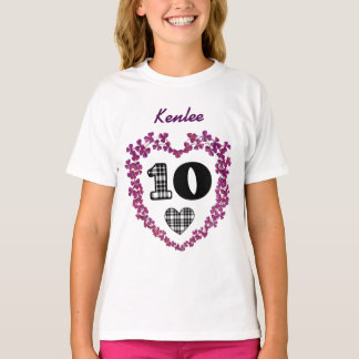Camiseta Púrpura y nombre de encargo V1 del 10mo chica del