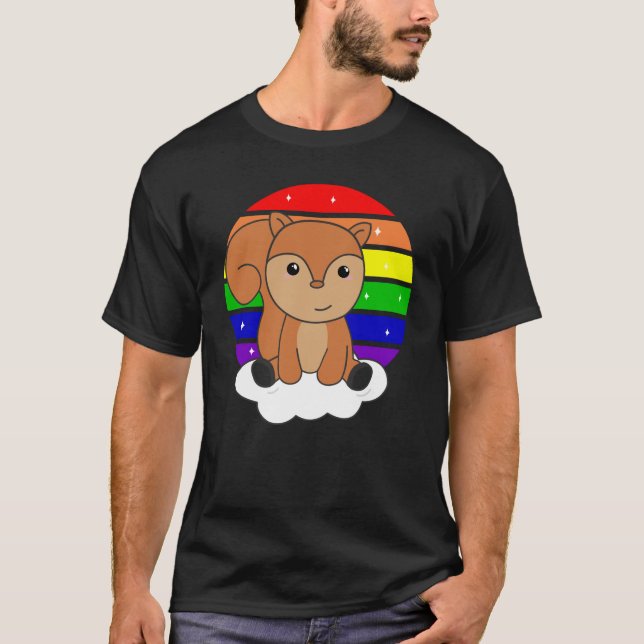 Camiseta Purpurina Arcoiris Kawaii Croissant (Anverso)