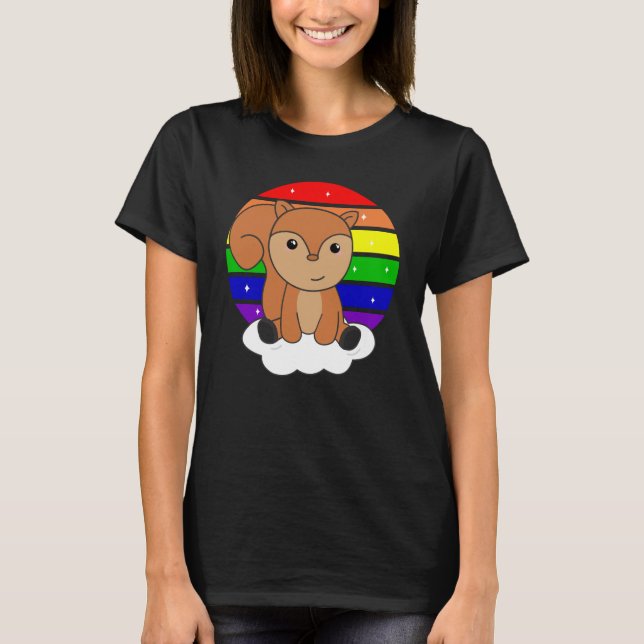 Camiseta Purpurina Arcoiris Kawaii Croissant (Anverso)