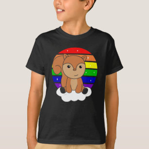 Camiseta Purpurina Arcoiris Kawaii Croissant
