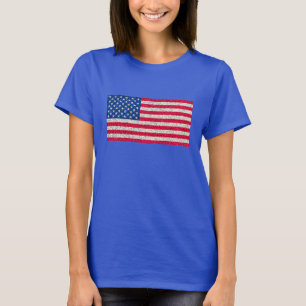 Camiseta Purpurina azul blanco rojo bandera estadounidense 