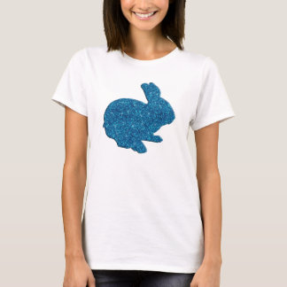 Camiseta Purpurina azul Silhouette Easter Bunny Shirt