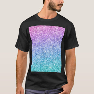 Camiseta Purpurina azul turquesa morado Ombre