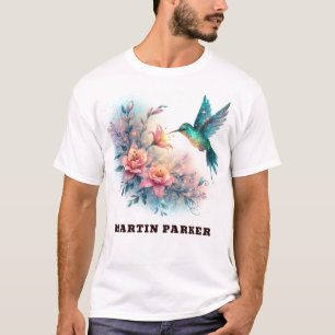 Camiseta Purpurina chismoso Hummingbird Hovering Personaliz