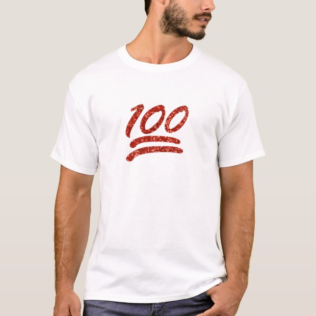 Camiseta purpurina ciento emoji (Anverso)