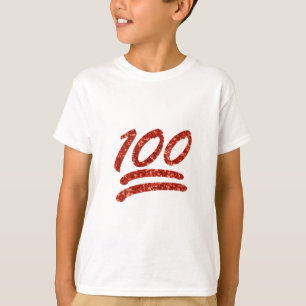 Camiseta purpurina ciento emoji