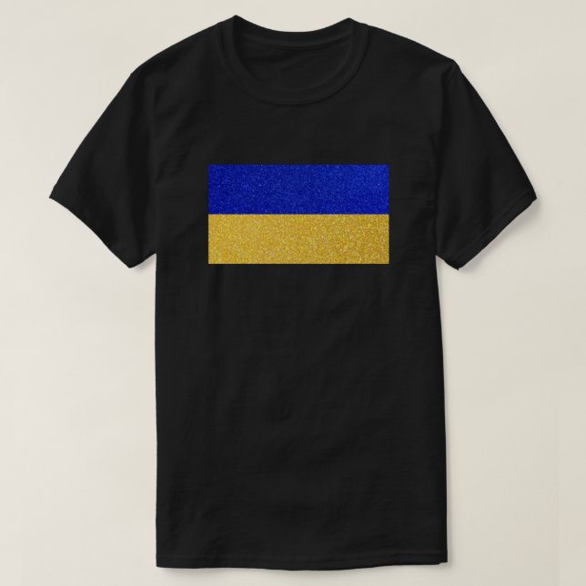 Camiseta Purpurina de bandera de Ucrania (Diseño del anverso)