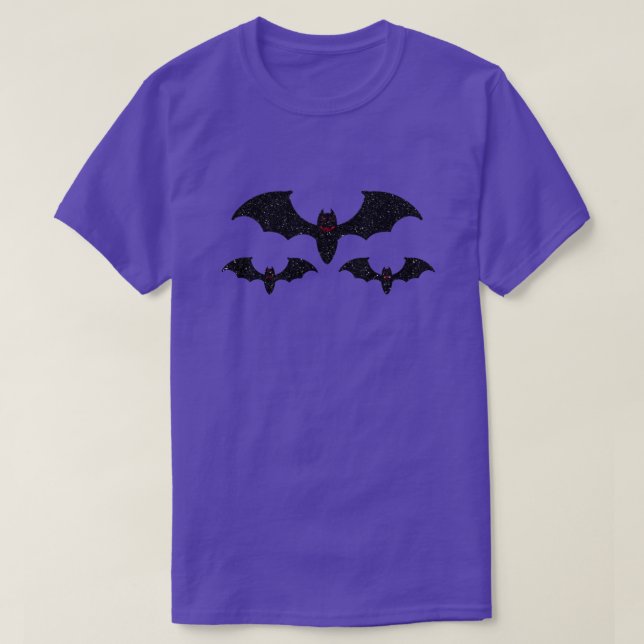 Camiseta Purpurina de Bats Halloween (Diseño del anverso)