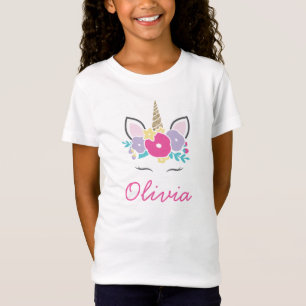 Camiseta Purpurina de camisas personalizadas de unicornio y