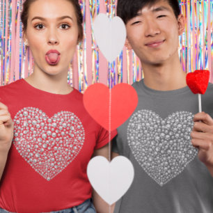 Camiseta Purpurina de diamantes Glam El día de San Valentín