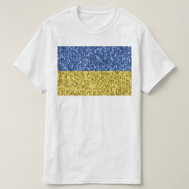 Camiseta Purpurina de la bandera azul amarilla de Ucrania c (Diseño del anverso)