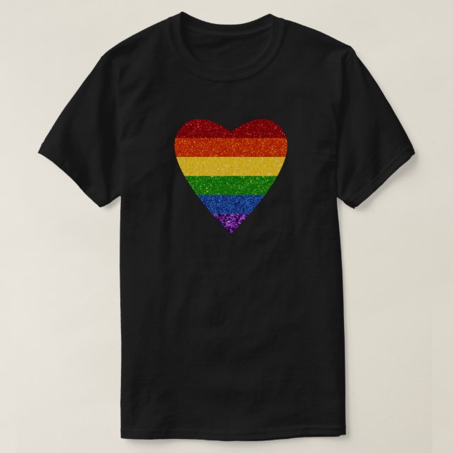 Camiseta PURPURINA de la bandera del Orgullo Gay (Diseño del anverso)