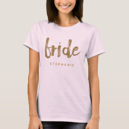 Camiseta Purpurina de la novia del oro