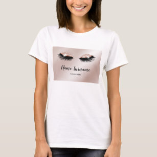 Camiseta Purpurina de maquillaje de ojos con pestañas