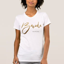 Camiseta Purpurina de Moda de novias Gold Personalizado
