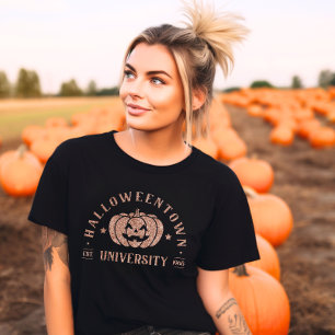 Camiseta Purpurina de Oro de Halloween Town University Coll