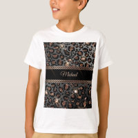 Purpurina de oro negro de leopardo de moda persona