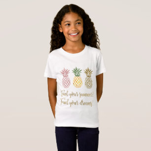 Camiseta Purpurina de oro Piña Combustible tus sueños Tipog