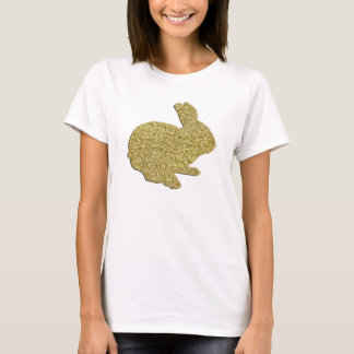 Camiseta Purpurina de oro Silhouette Easter Bunny Shirt