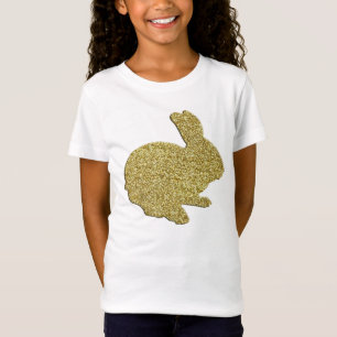 Camiseta Purpurina de oro Silhouette Easter Bunny Shirt