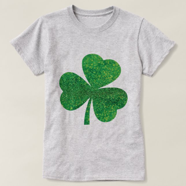 Camiseta Purpurina del Día de San Patricio de la Mujer, Sha (Diseño del anverso)
