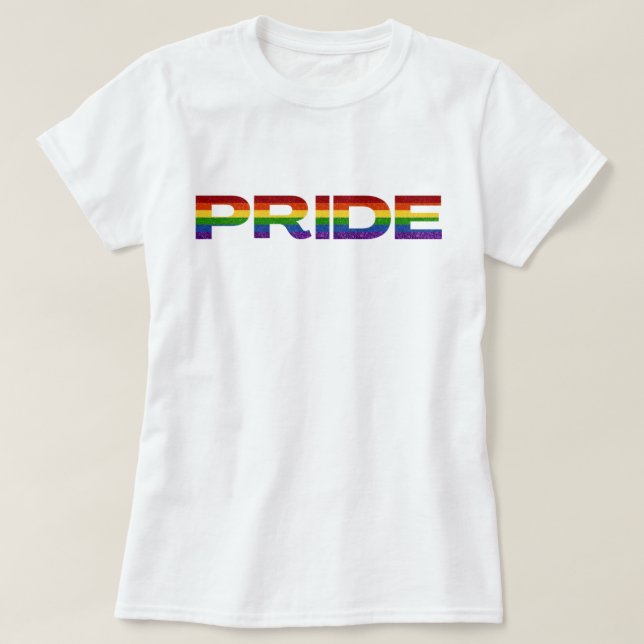 Camiseta PURPURINA del orgullo gay en el arcoiris (Diseño del anverso)