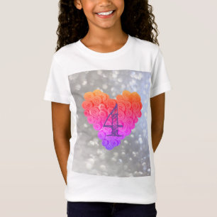 Camiseta Purpurina espumoso Glamour Corazón 4 chica de cump