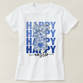 Camiseta Purpurina Floral Azul Semana Santa Bunny Coquette